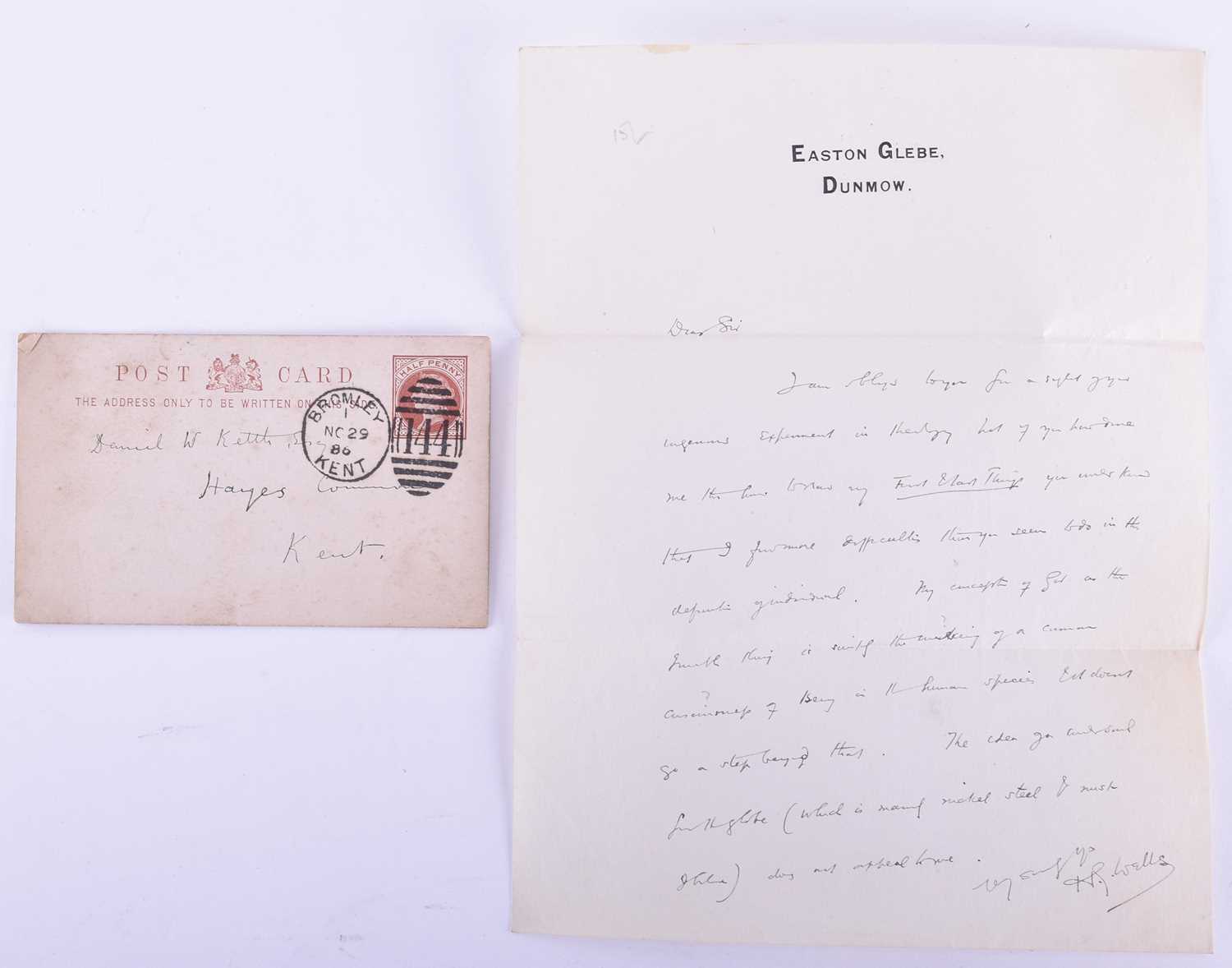 Lot 490 - An autographed letter from Herbert George...