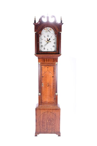 Lot 381 - A late 18th century longcase clock, the...