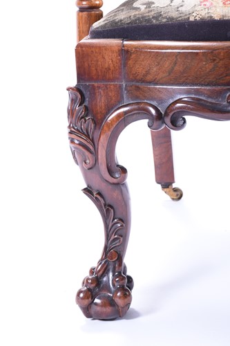 Lot 141 - A good early Victorian rosewood armchair, with...