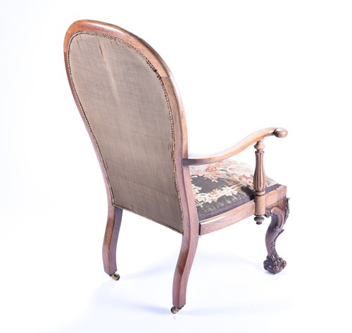 Lot 141 - A good early Victorian rosewood armchair, with...
