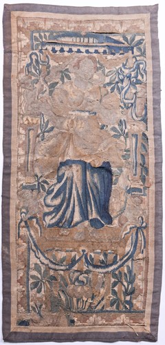 Lot 477 - Two 18th century tapestry panels, the smaller...