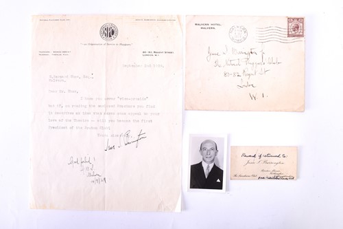 Lot 486 - A George Bernard Shaw initialled letter, dated...
