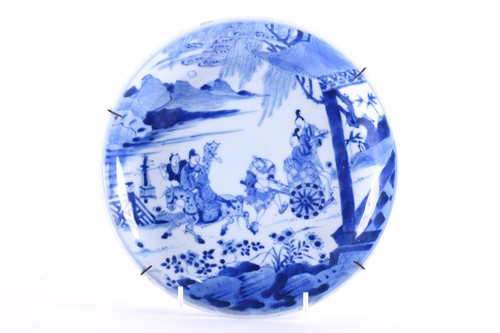 Lot 264 - A Chinese blue and white dish, Kangxi period...