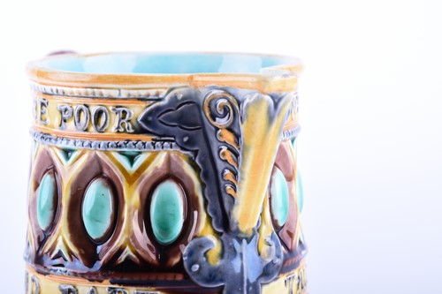 Lot 413 - A Victorian majolica caterer jug designed by...