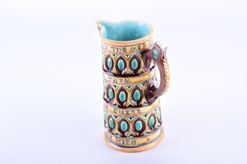 Lot 413 - A Victorian majolica caterer jug designed by...