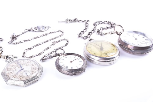 Lot 549 - A late Victorian silver cased pocket watch,...