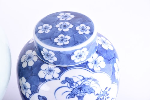 Lot 242 - A Chinese blue and white ginger jar and cover,...