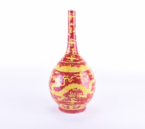 Lot 217 - A Chinese onion shape vase, 20th century, the...