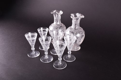 Lot 262 - A pair of 19th century small decanters...