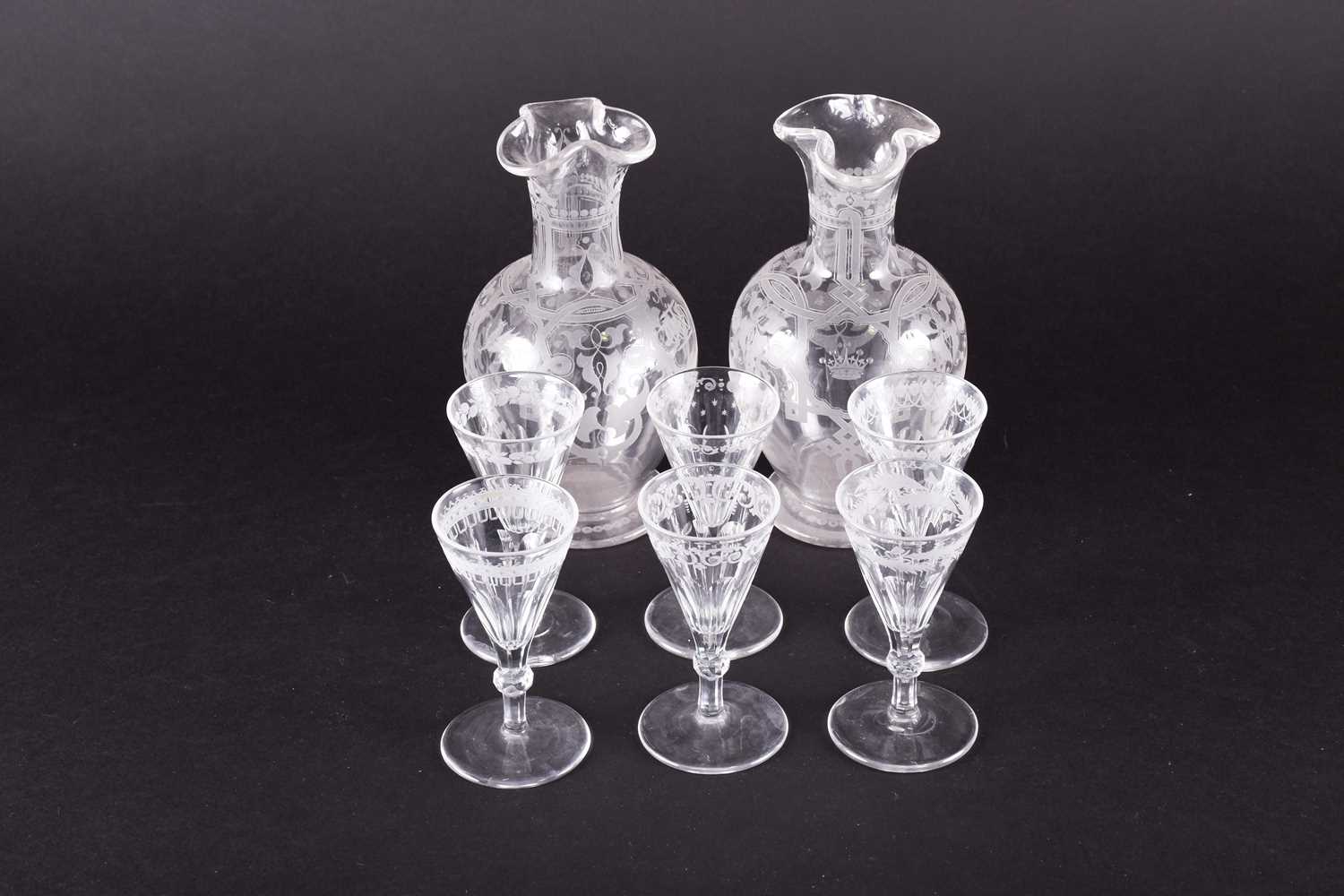 Lot 262 - A pair of 19th century small decanters...