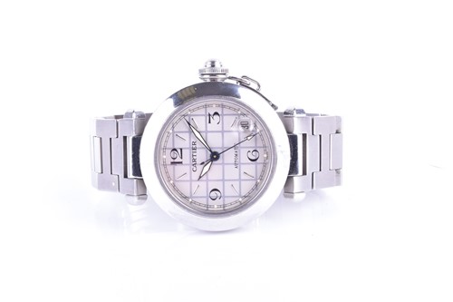 Lot 524 - A Cartier Pasha stainless steel automatic...