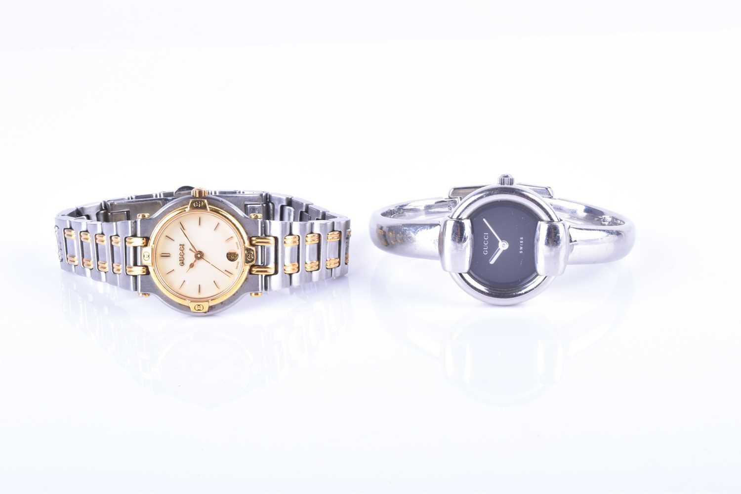 Lot 415 - Two Gucci ladies wristwatches, comprising a...