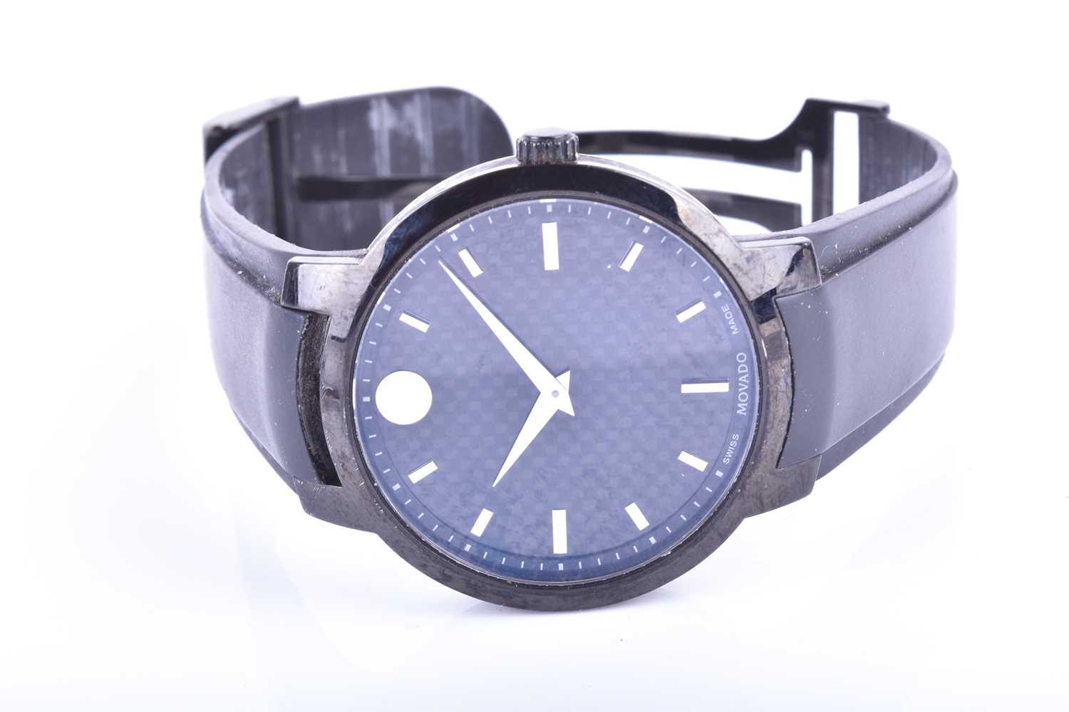 Lot 560 - A Movado carbon fibre and stainless steel...