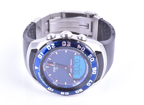 Lot 393 - A Tissot Sailing Touch stainless steel quartz...