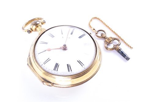 Lot 387 - A Georgian pair cased pocket watch by James...