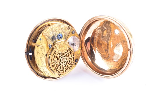 Lot 387 - A Georgian pair cased pocket watch by James...