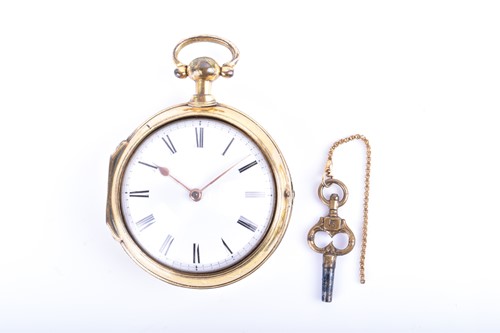 Lot 387 - A Georgian pair cased pocket watch by James...