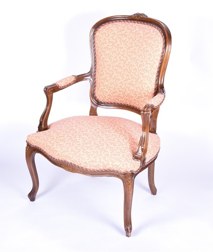 Lot 69 - A Continental fruitwood Fauteuil armchair,...