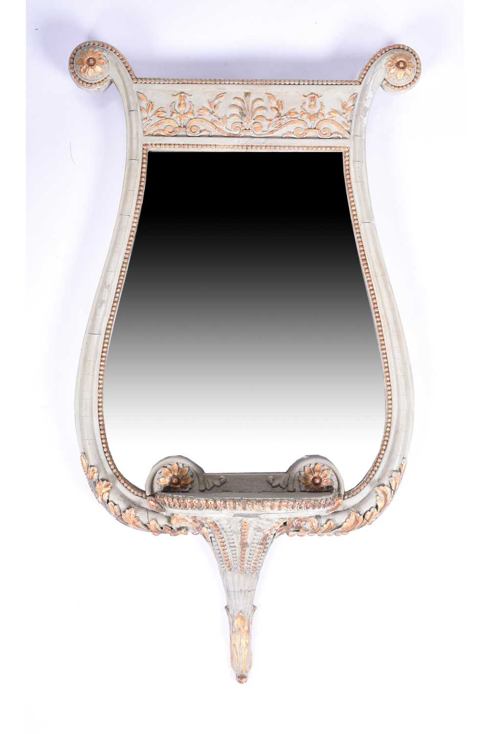 Lot 103 - A Regency style lyre-shaped wall mirror, with...