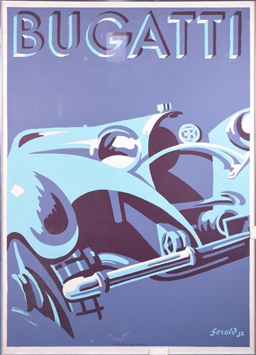 Lot 90 - After 'Gerold', a Bugatti advertising print,...