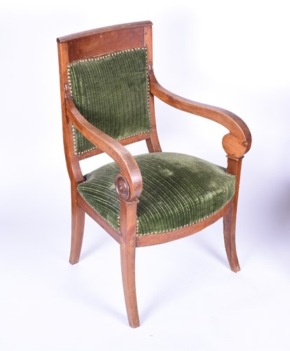 Lot 81 - A pair of Regency style walnut armchairs, with...