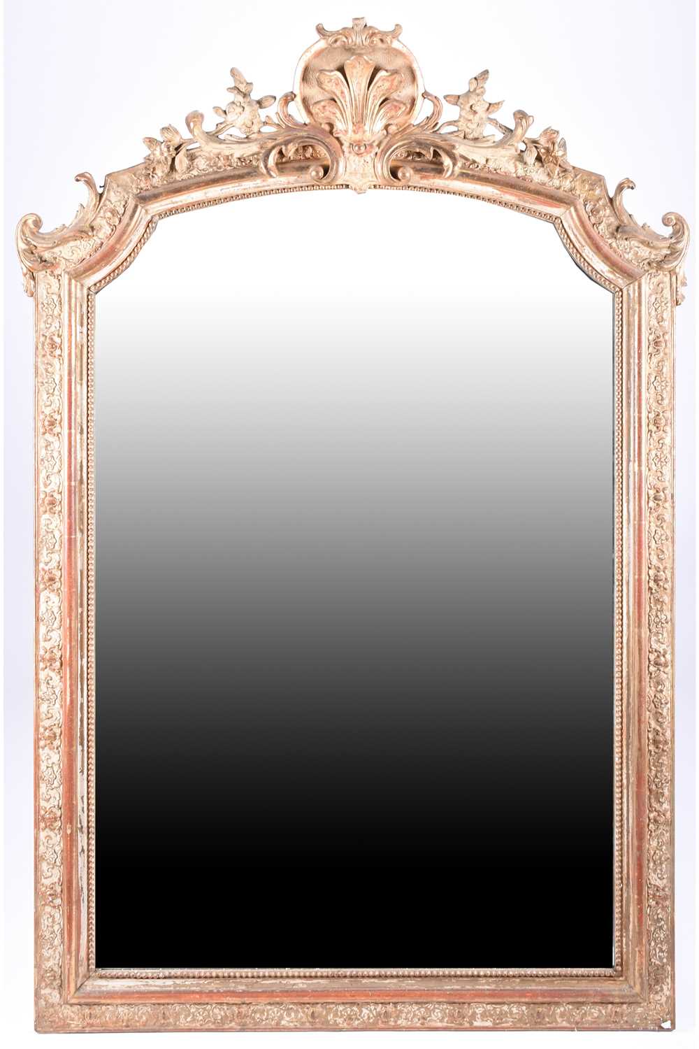 Lot 188 - A 19th century gilt framed mirror, with leaf...