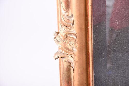 Lot 185 - A 19th century gilt framed mirror, with scroll...