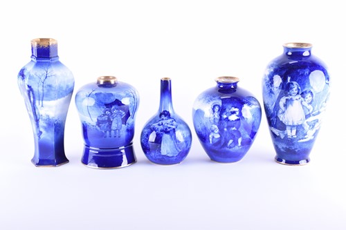 Lot 421 - A collection of five Royal Doulton blue...
