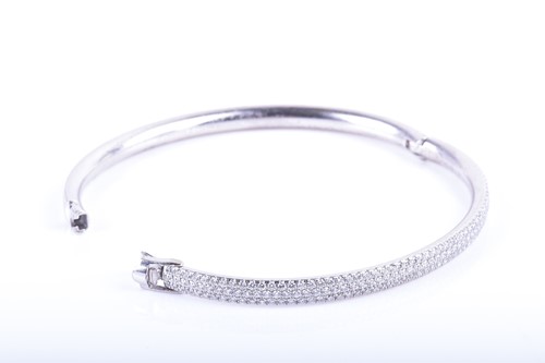 Lot 863 - Tiffany & Co. An 18ct white gold and diamond...