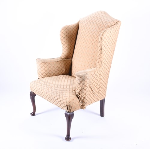 Lot 162 - A Victorian wing back mahogany and upholstered...