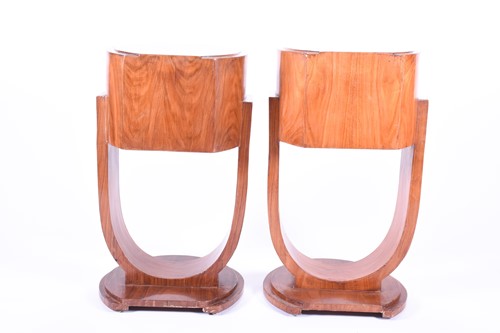 Lot 128 - A pair of Art Deco style bedside tables of...