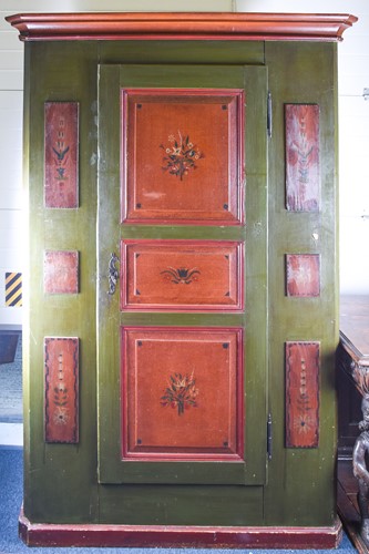 Lot 85 - A 20th century pine French style armoire, with...