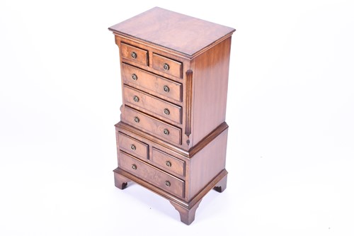 Lot 108 - A small 20th century mahogany narrow chest,...