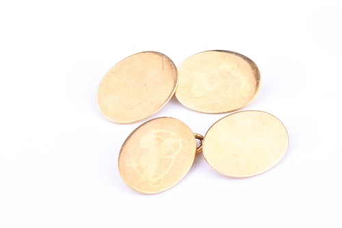 Lot 796 - A pair of 18ct yellow gold gentleman's...