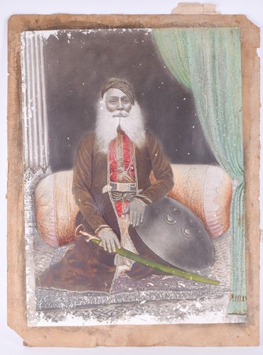 Lot 197 - A photographic and hand coloured picture of a...