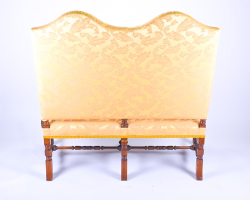 Lot 114 - A good Carolean style high back settee, with a...