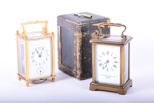 Lot 519 - A French brass carriage clock timepiece, circa...