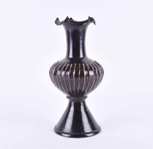 Lot 219 - A Song dynasty inspired brown glazed vase,...