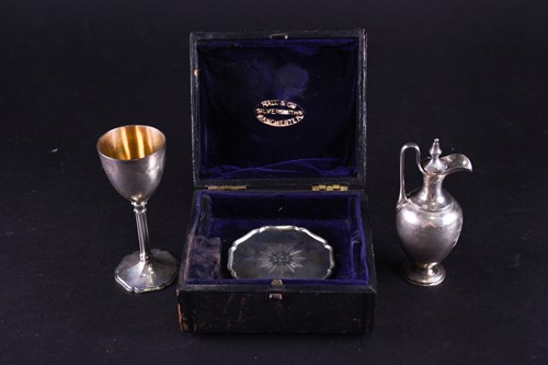 Lot 485 - A Victorian silver travelling three-piece...