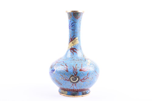 Lot 176 - A Chinese cloisonne onion shape vase, the neck...
