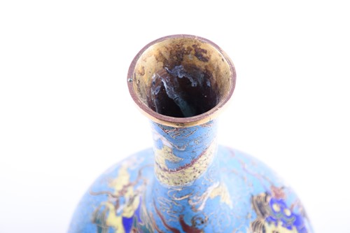 Lot 176 - A Chinese cloisonne onion shape vase, the neck...