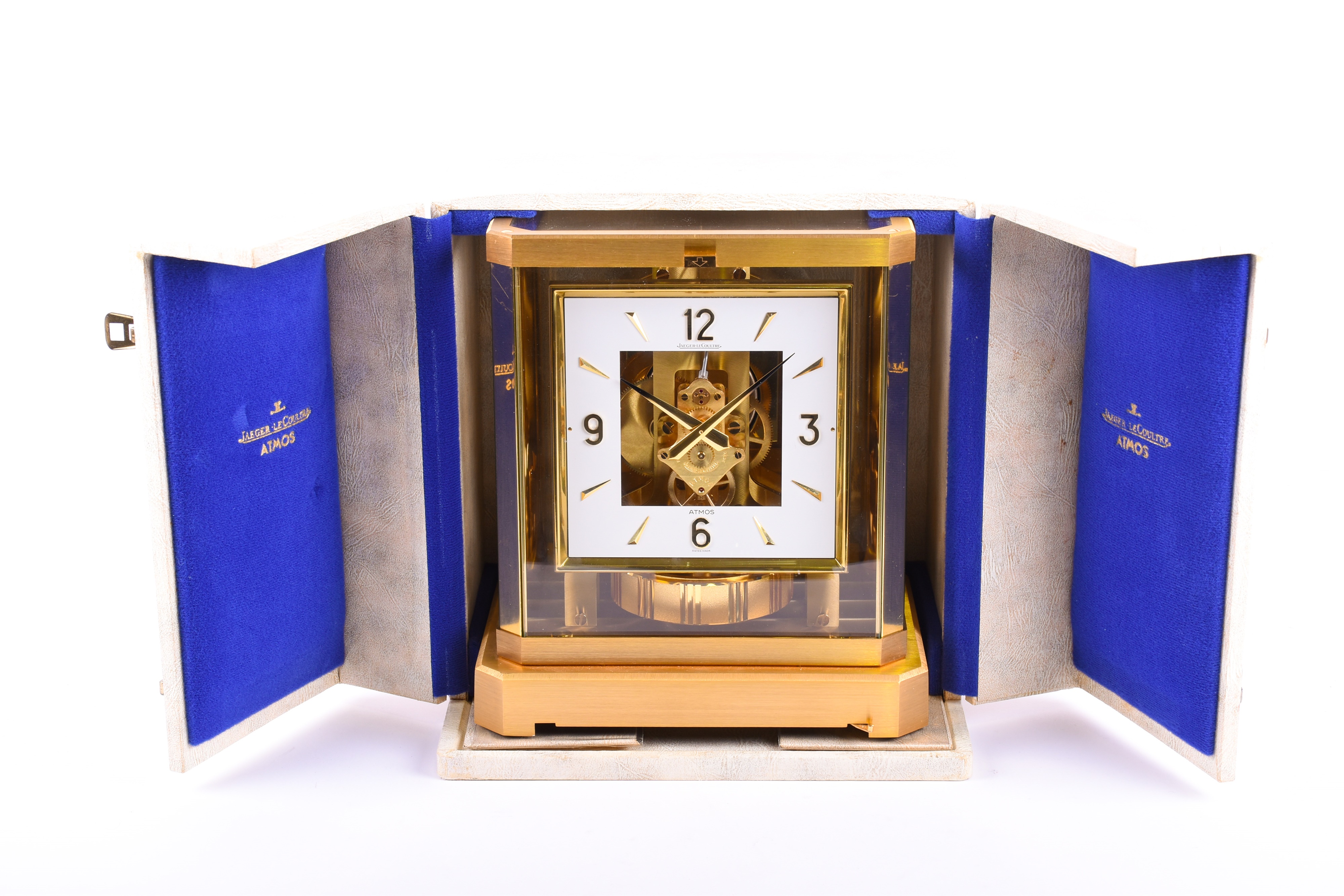 Lot 377 A Jaeger LeCoultre Atmos clock in gilt