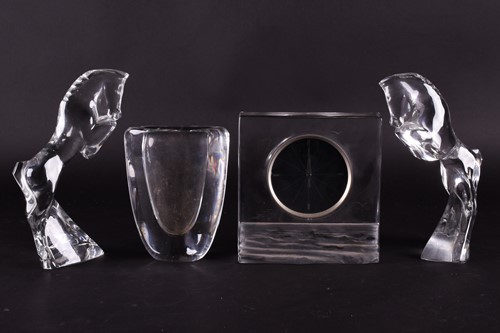 Lot 271 - A pair of Baccarat glass models of stylised...