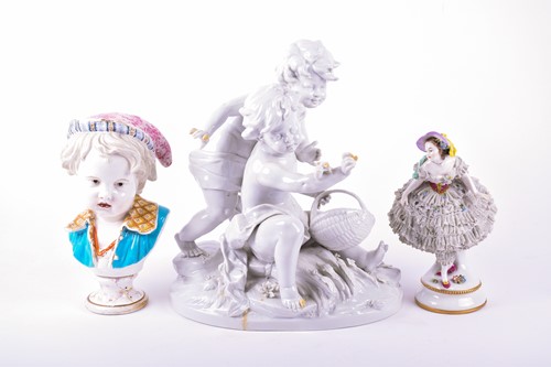 Lot 295 - A 19th century Continental porcelain figure of...
