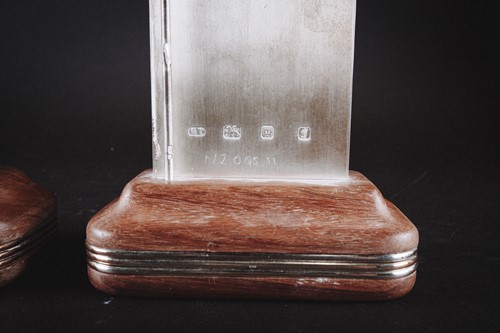 Lot 453 - Two late 20th century silver ingot-shaped...