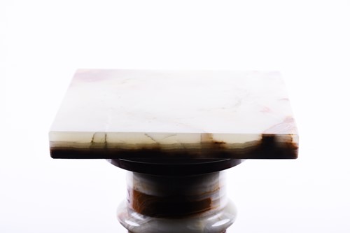 Lot 304 - A 20th century agate pedestal stand, with...