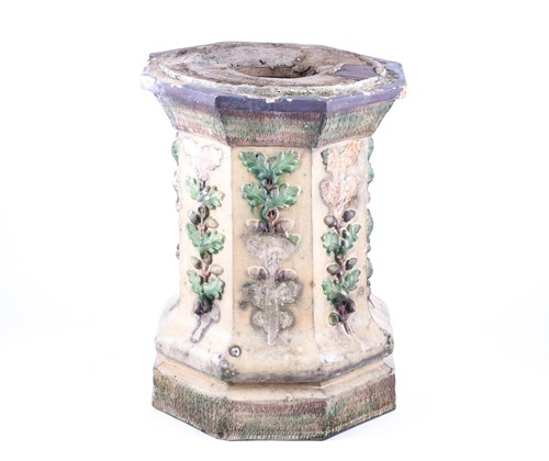 Lot 303 - A 19th century Hurlford majolica garden urn,...