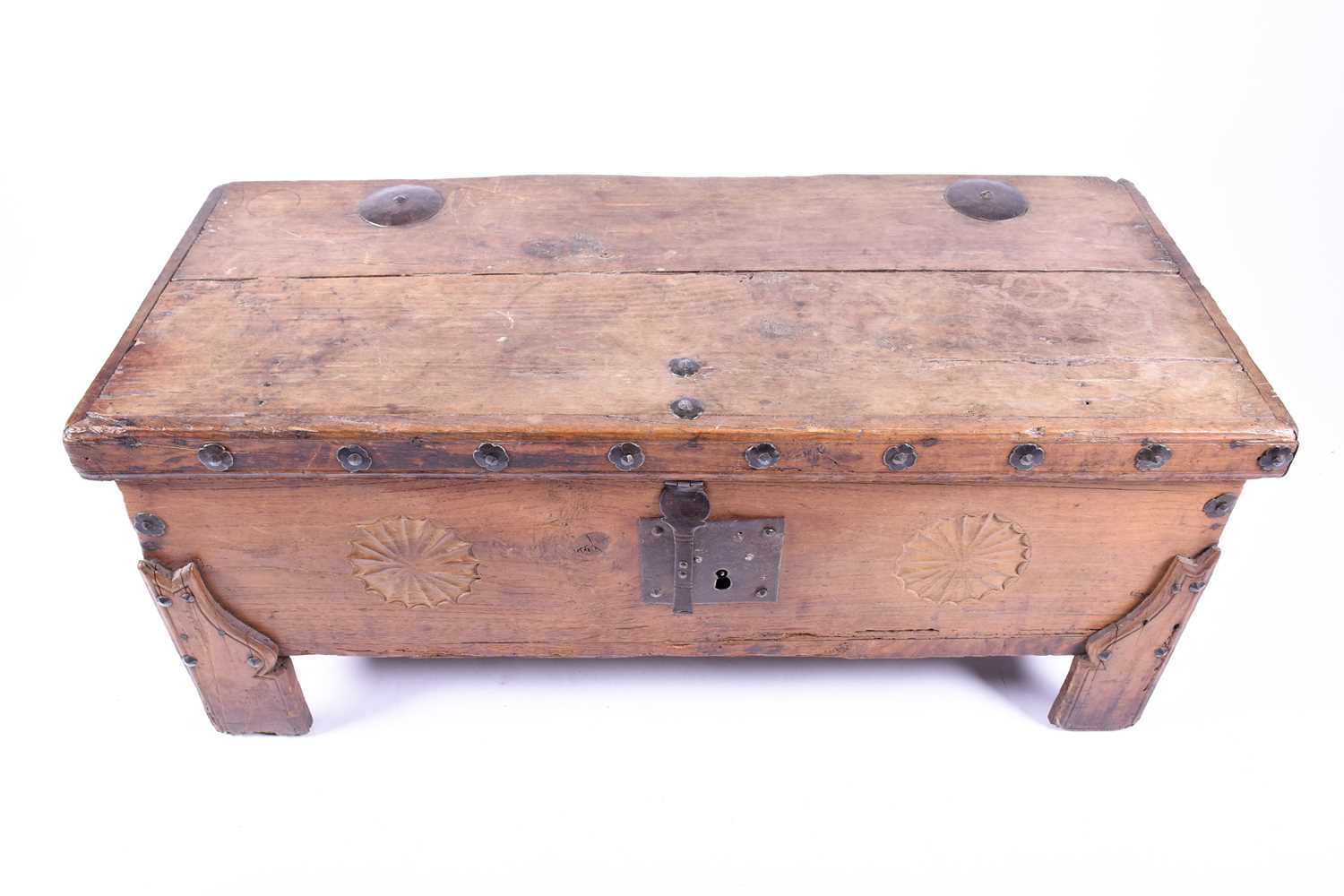 Lot 72 - A 19th century Zanzibar type seamans chest,...