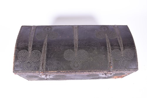 Lot 89 - A 18th century domed top, leather bound and...