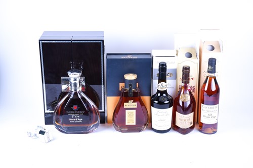 Lot 364 - A quantity of boxed armagnac and cognac,...